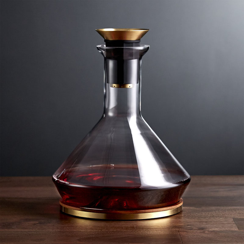 Decanter in vinile, decanter per vino, design con accessori per