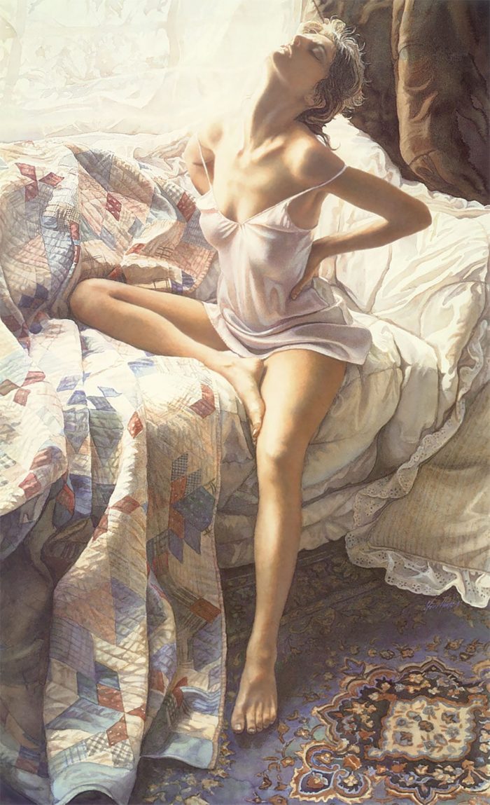 Emozionante e sensuale iperrealismo negli acquerelli di Steve Hanks